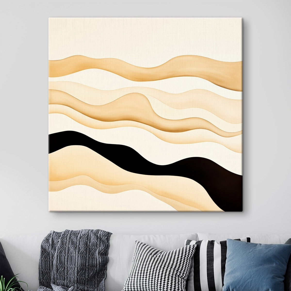 Decoratief motief met vloeiende lijnen in een contrasterend kleurenpalet — interieur 2