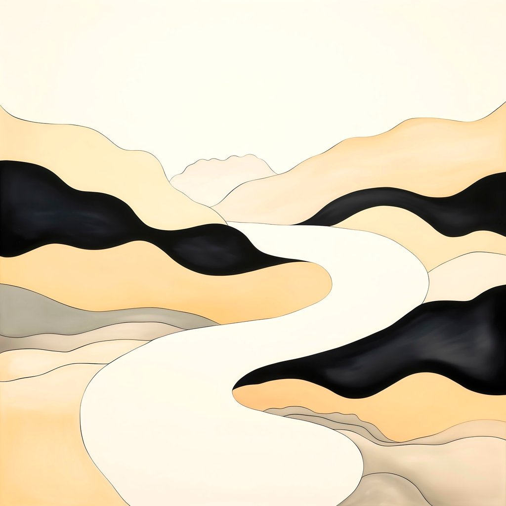 Artistieke compositie met contrasterende accenten in warme tinten — volledig ontwerp