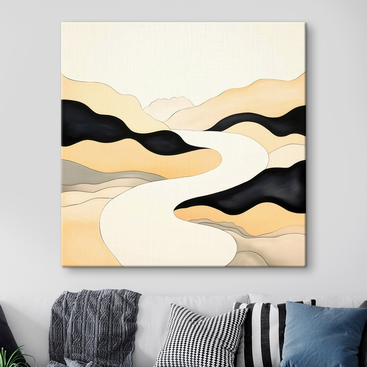 Artistieke compositie met contrasterende accenten in warme tinten — interieur 2