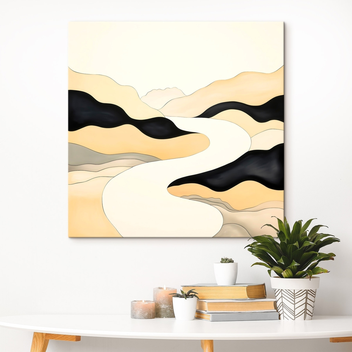 Artistieke compositie met contrasterende accenten in warme tinten — interieur 3