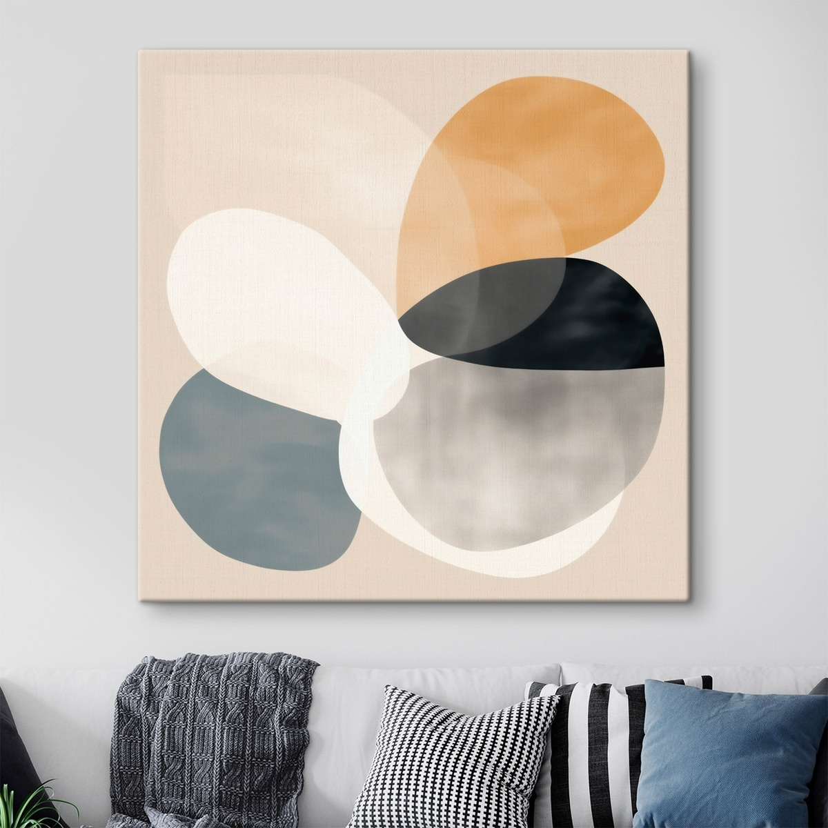 Minimalistische abstractie met vloeiende geometrische vormen — interieur 2