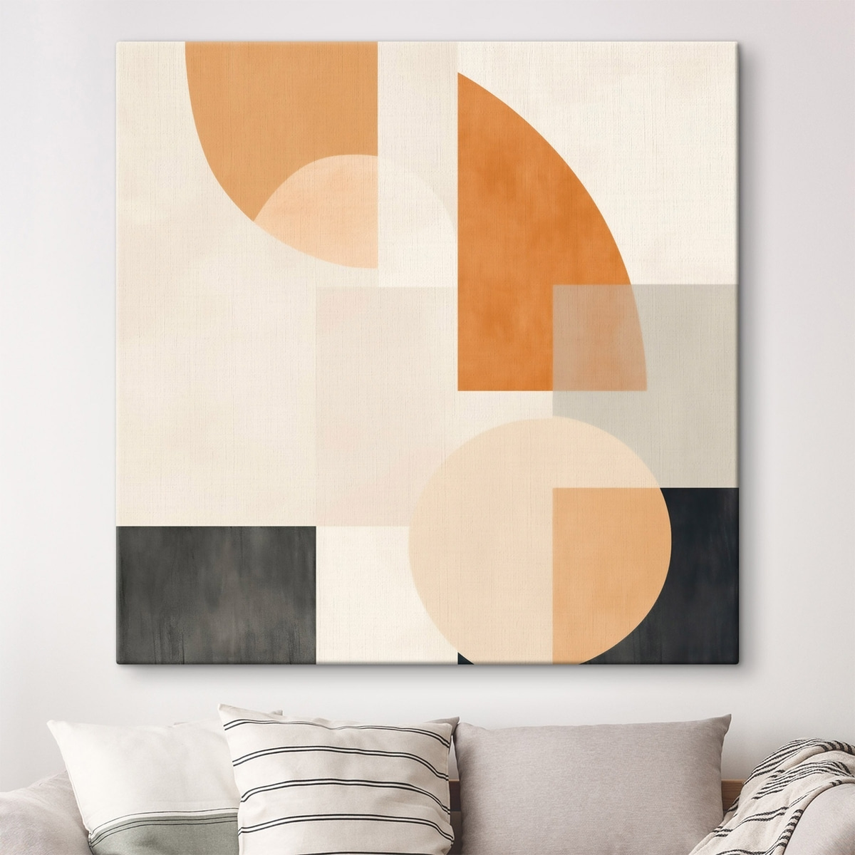 Artistieke geometrie die ronde en lineaire vormen combineert — interieur 2