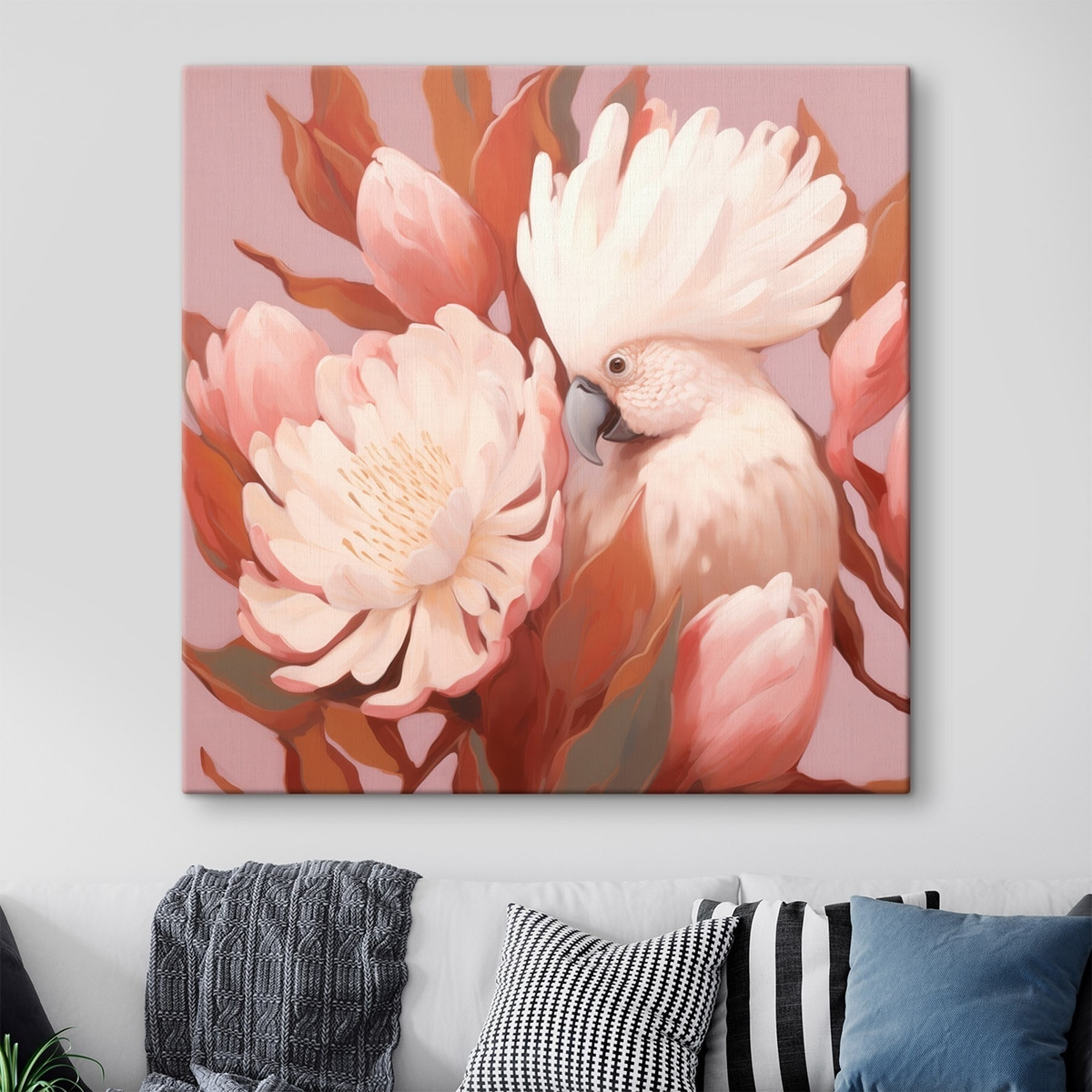 Abstracte artistieke afbeelding van een vogel in een bloemencompositie — interieur 3