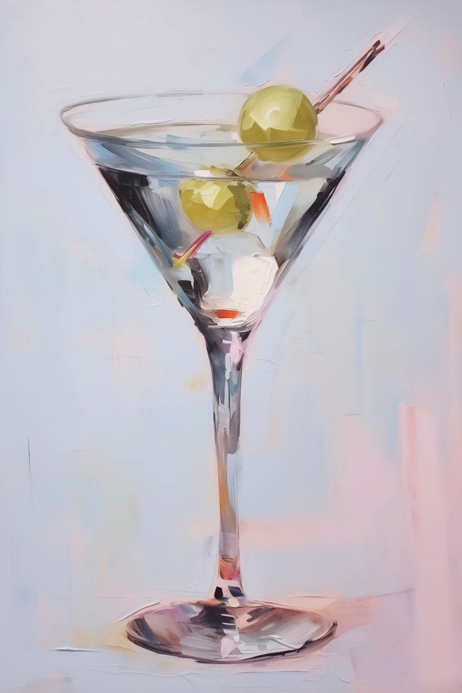 Glas met een imitatie schilderij van een drankje — volledig ontwerp