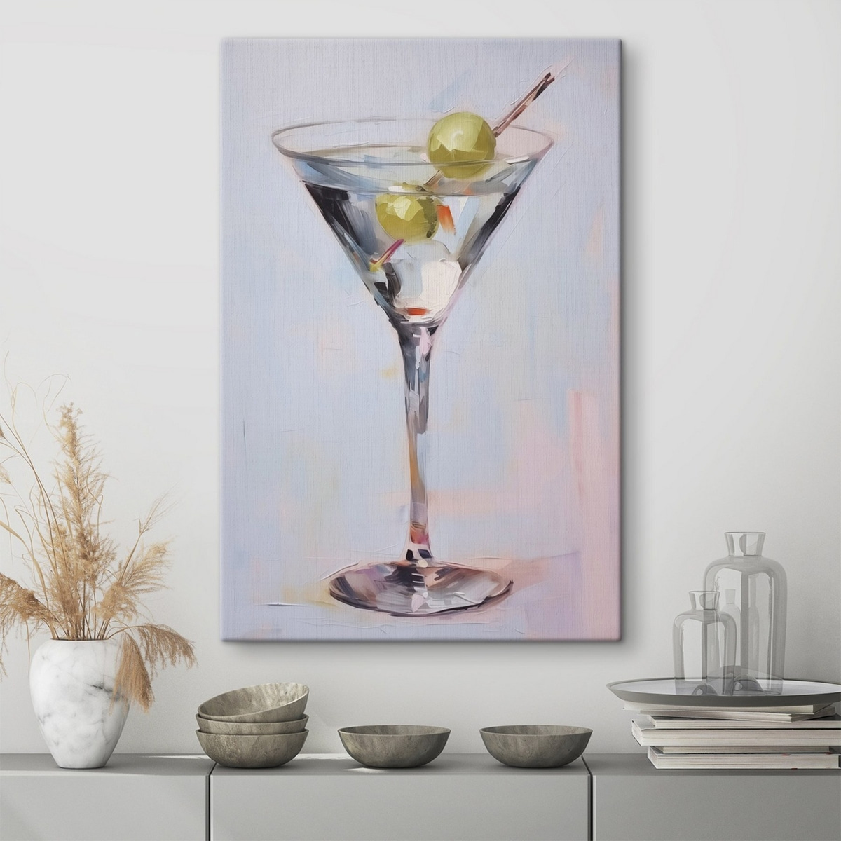 Glas met een imitatie schilderij van een drankje — interieur 2