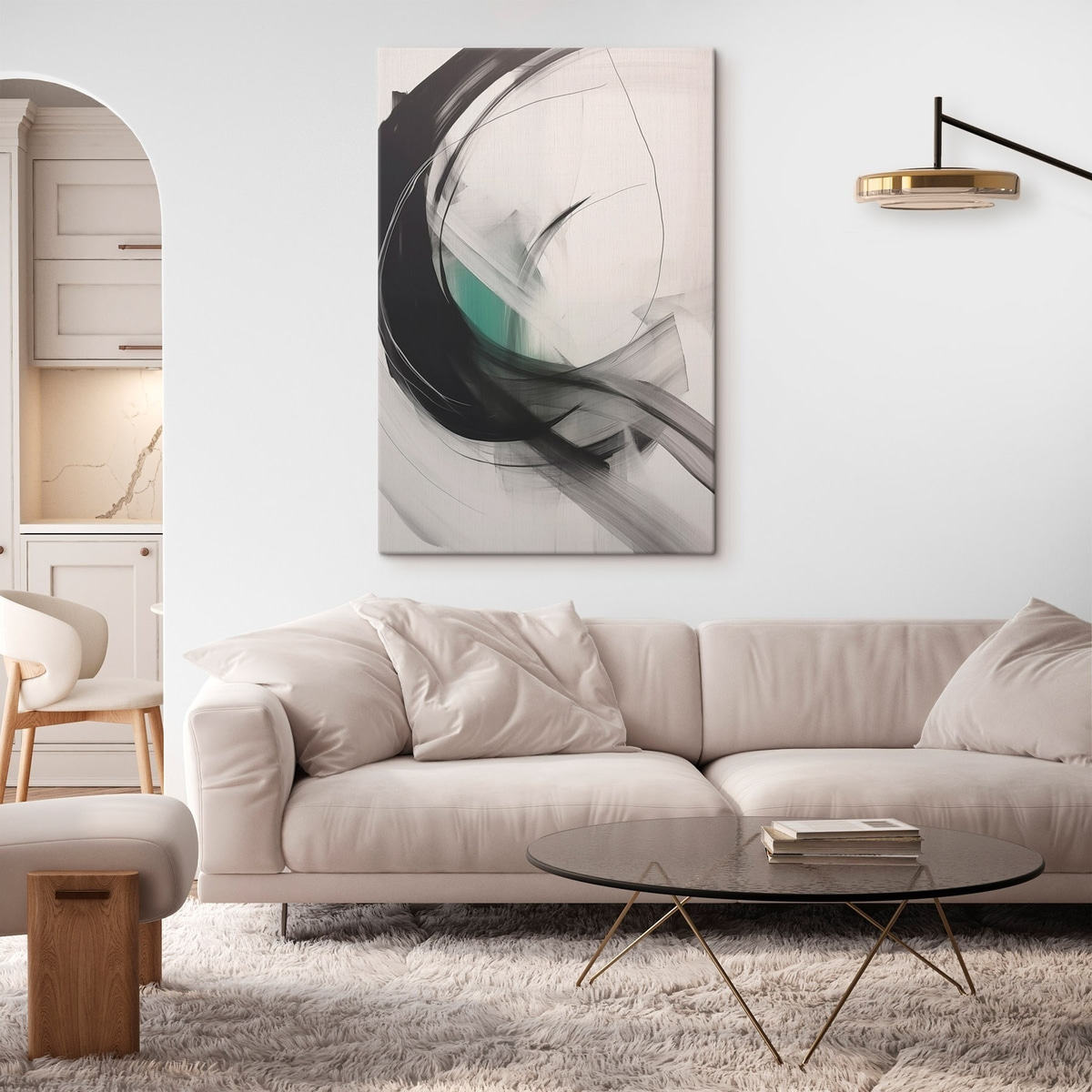 Abstract in een interieur