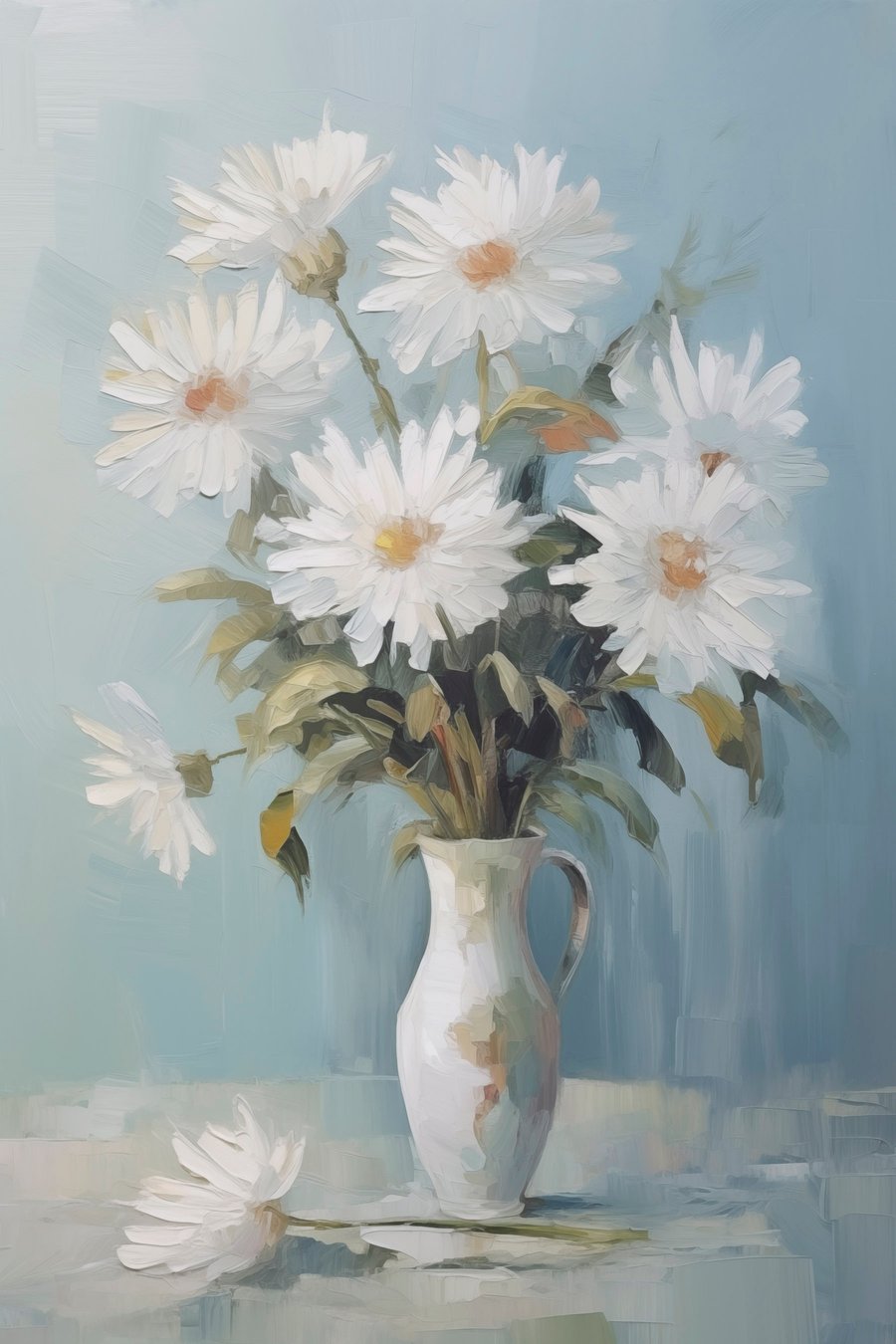 Bloemen in een vaas imitatie schilderij — volledig ontwerp
