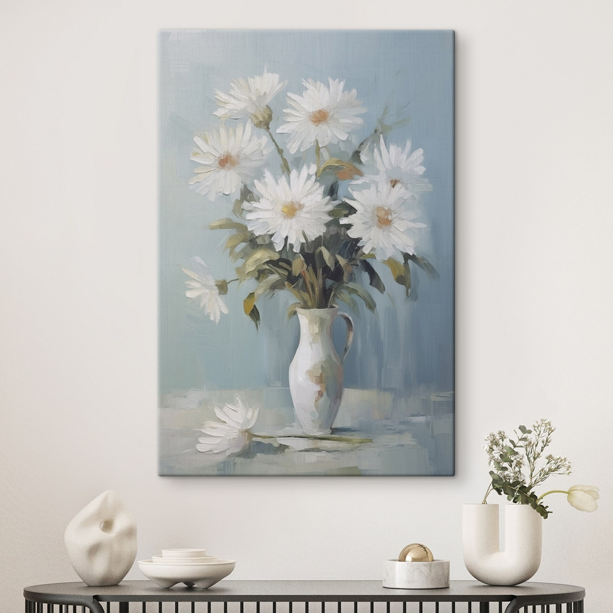 Bloemen in een vaas imitatie schilderij — interieur 1