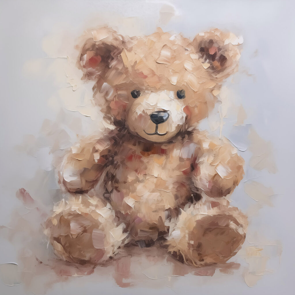 Schilderij van een teddybeer — volledig ontwerp