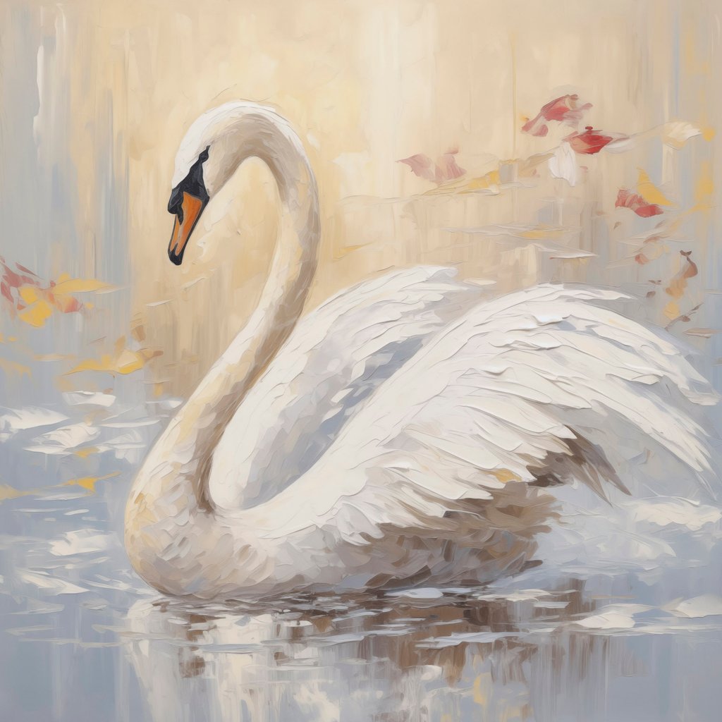 Zwaan imitatieschilderij — volledig ontwerp