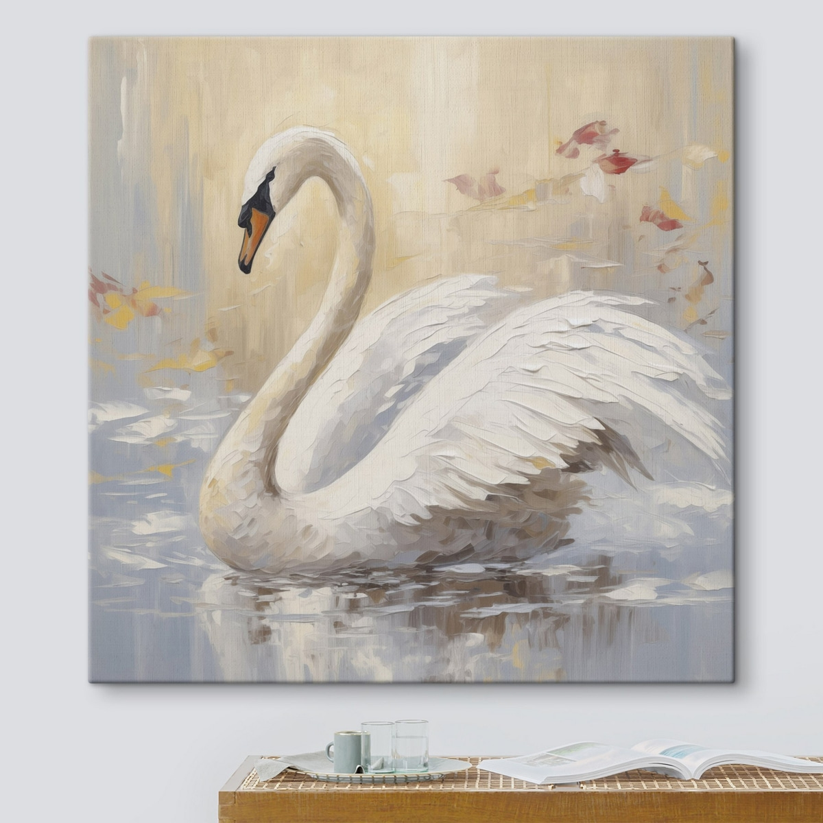 Zwaan imitatieschilderij — interieur 1