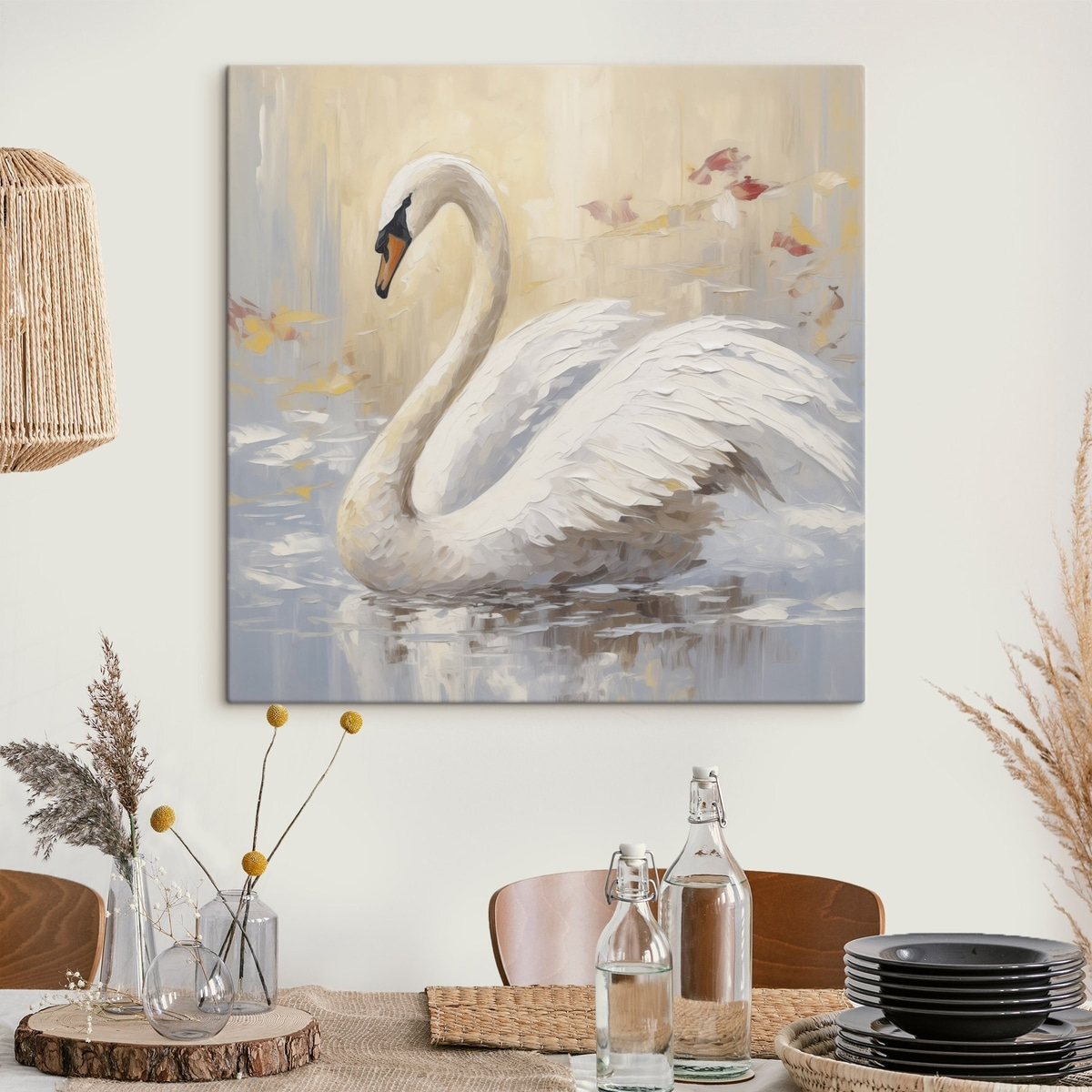 Zwaan imitatieschilderij — interieur 2