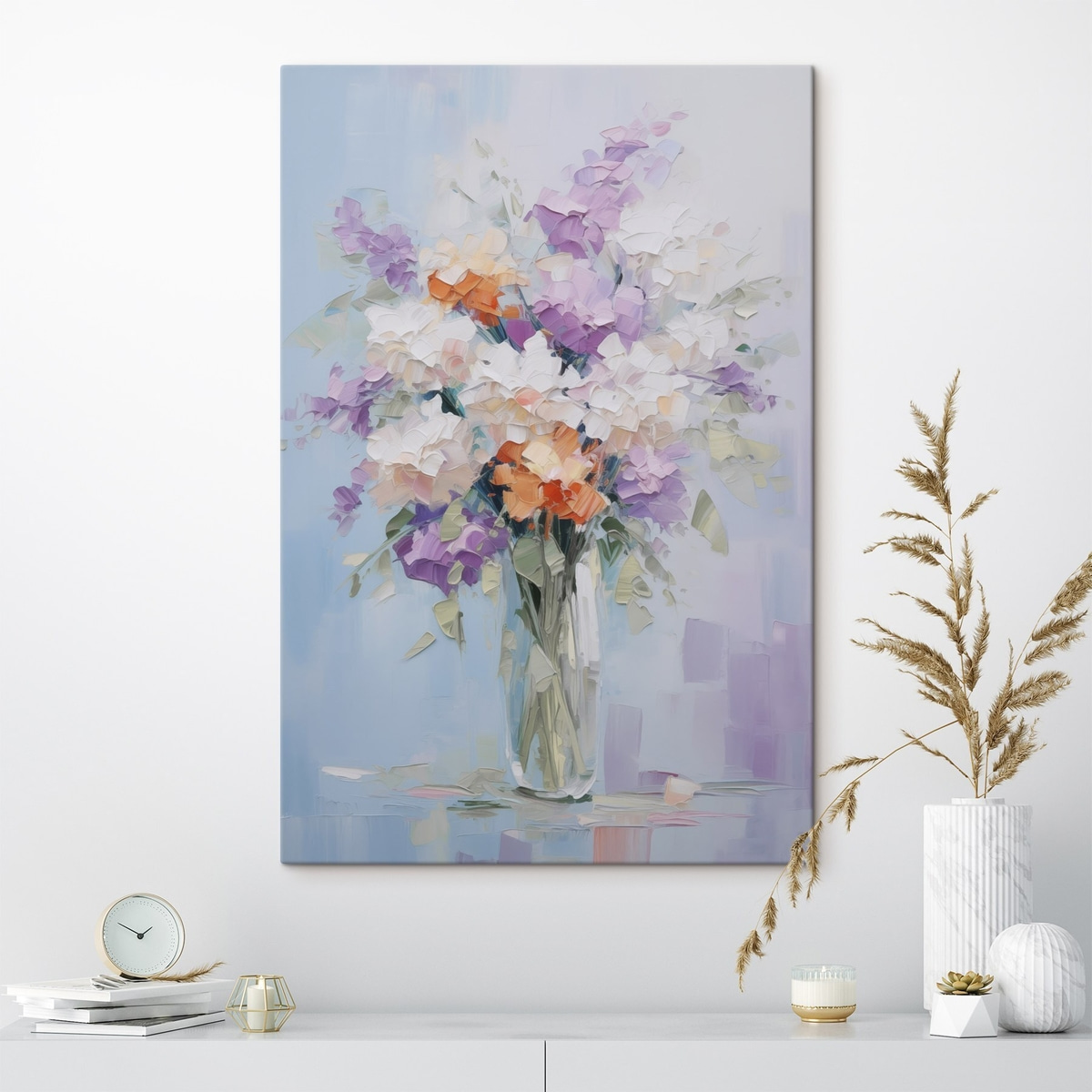 Boeket in een vaas, imitatie van een schilderij — interieur 1