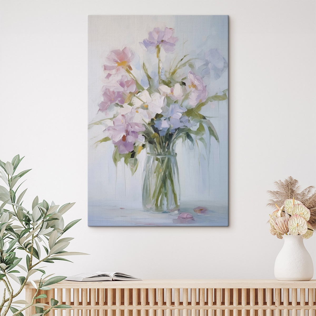 Bloemenboeket in een vaas, imitatie van een schilderij — interieur 1