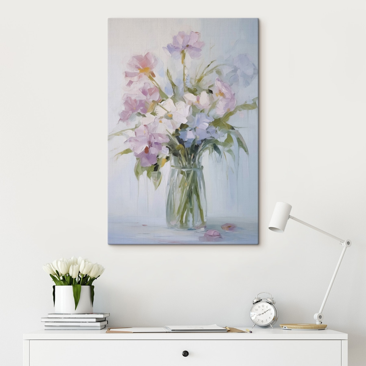 Bloemenboeket in een vaas, imitatie van een schilderij — interieur 2