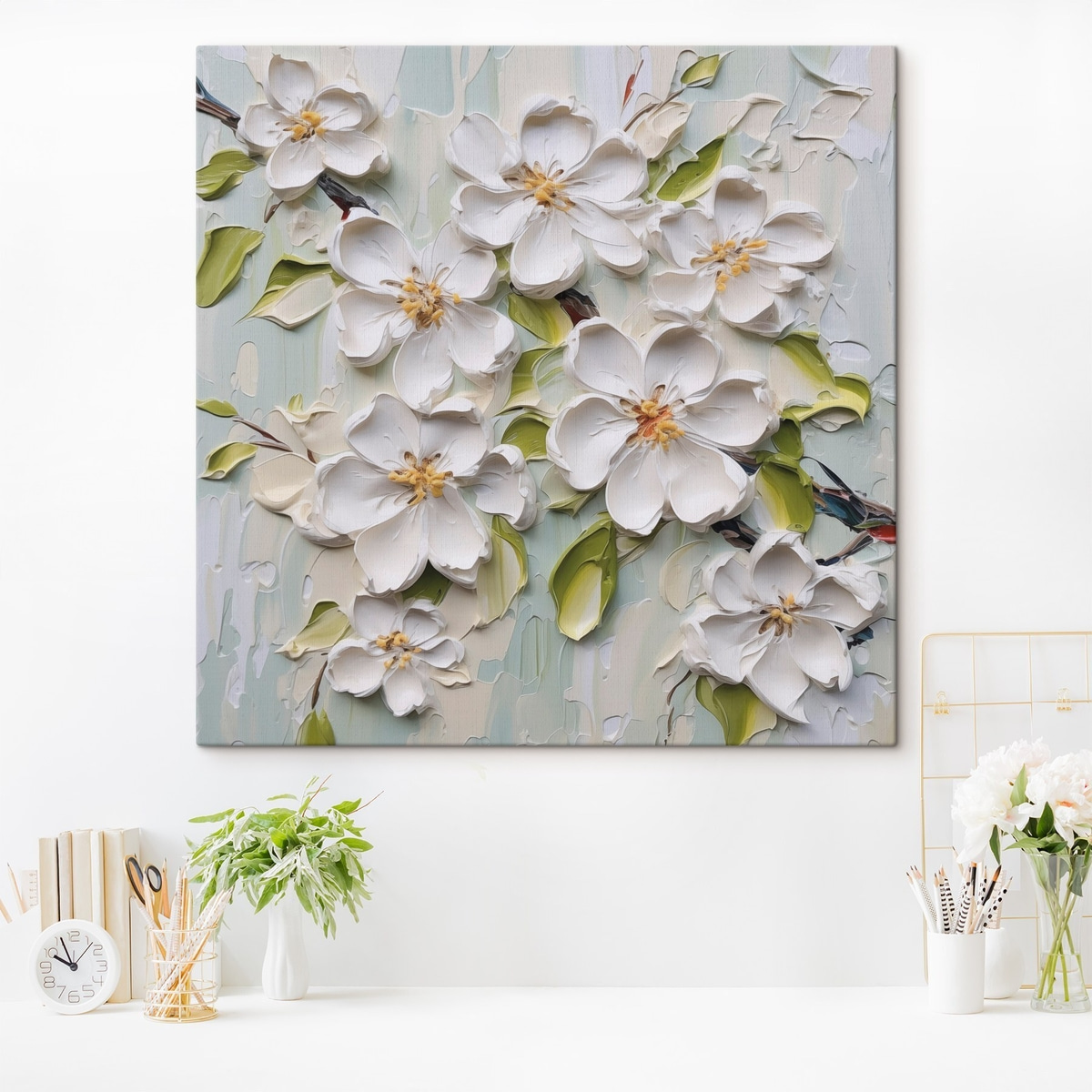 Bloemen imitatieschilderij — interieur 1