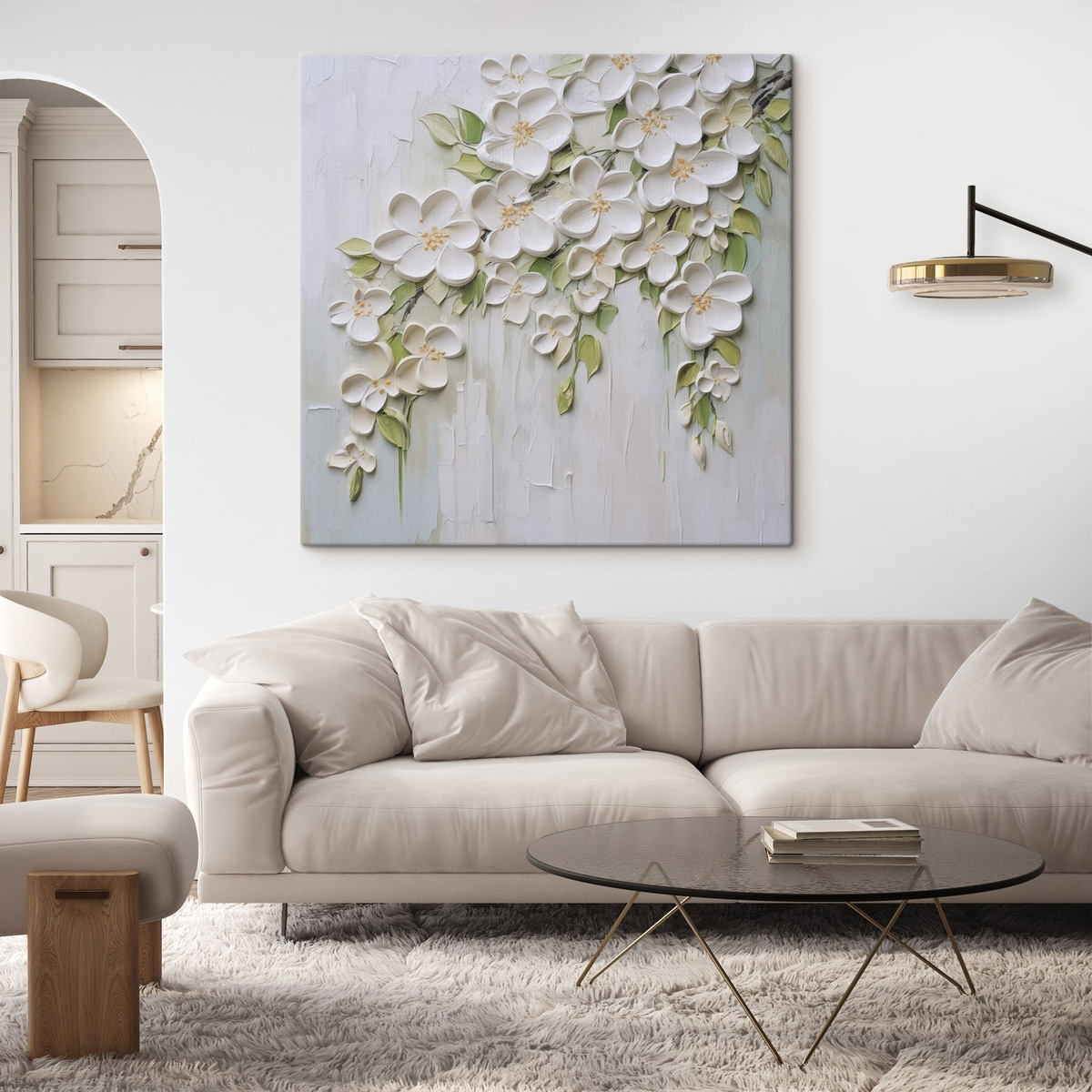 Abstracte bloemen imitatie van schilderkunst — interieur 2