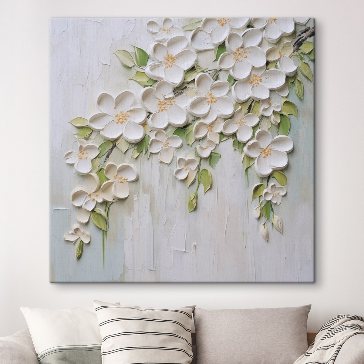 Abstracte bloemen imitatie van schilderkunst — interieur 1