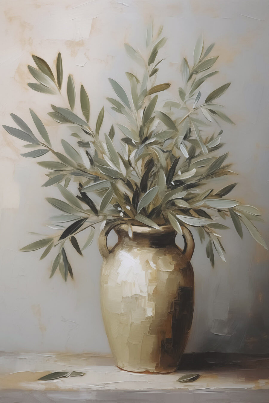Schilderij van een plant in een vaas — volledig ontwerp