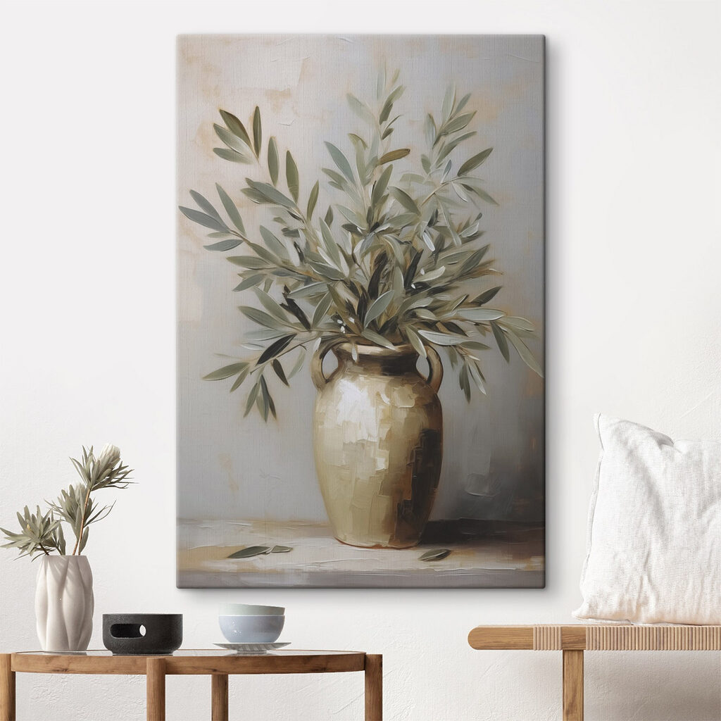 Schilderij van een plant in een vaas — interieur 2