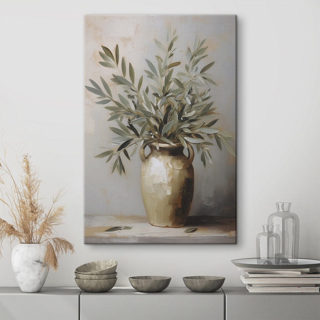 Schilderij van een plant in een vaas — interieur 1