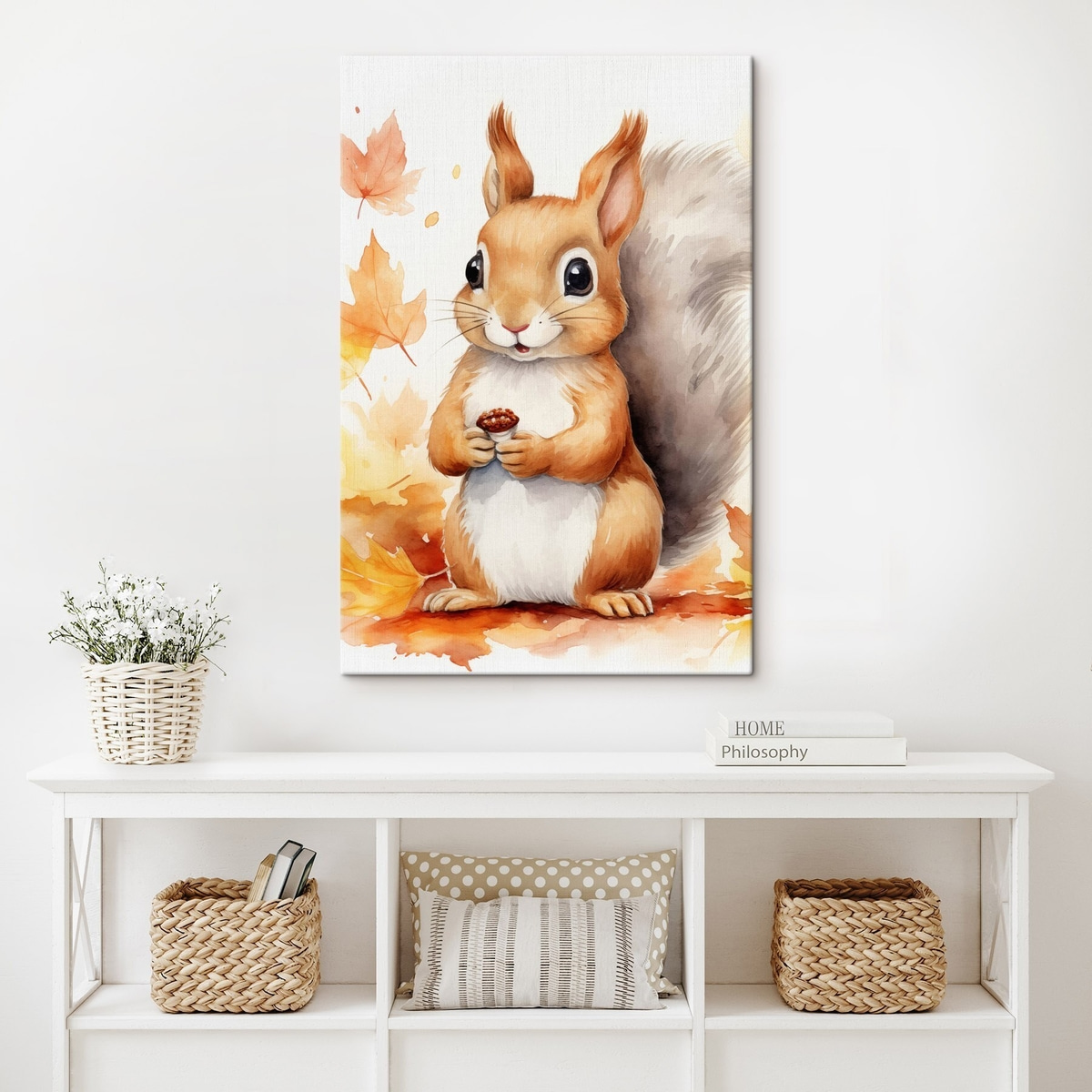 Schattige eekhoorn, imitatie aquarel — interieur 1