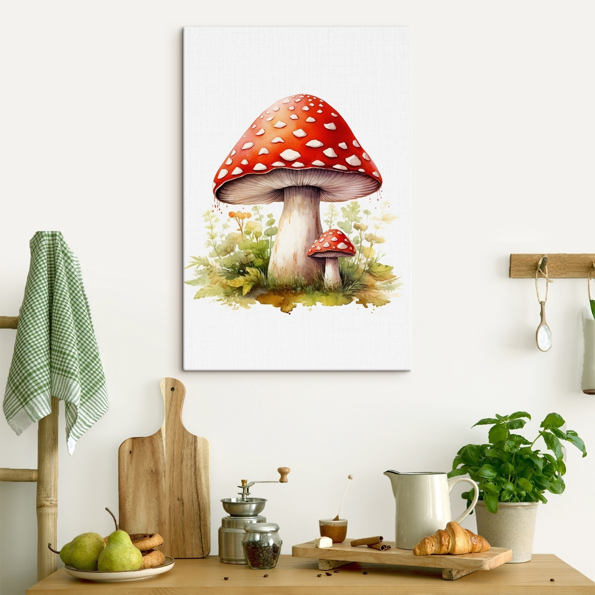 Bospaddestoelen, vliegenzwam, imitatie-aquarel — interieur 2