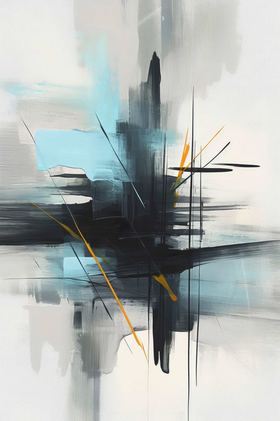 Abstractie met imitatie van spatten en penseelstreken — volledig ontwerp