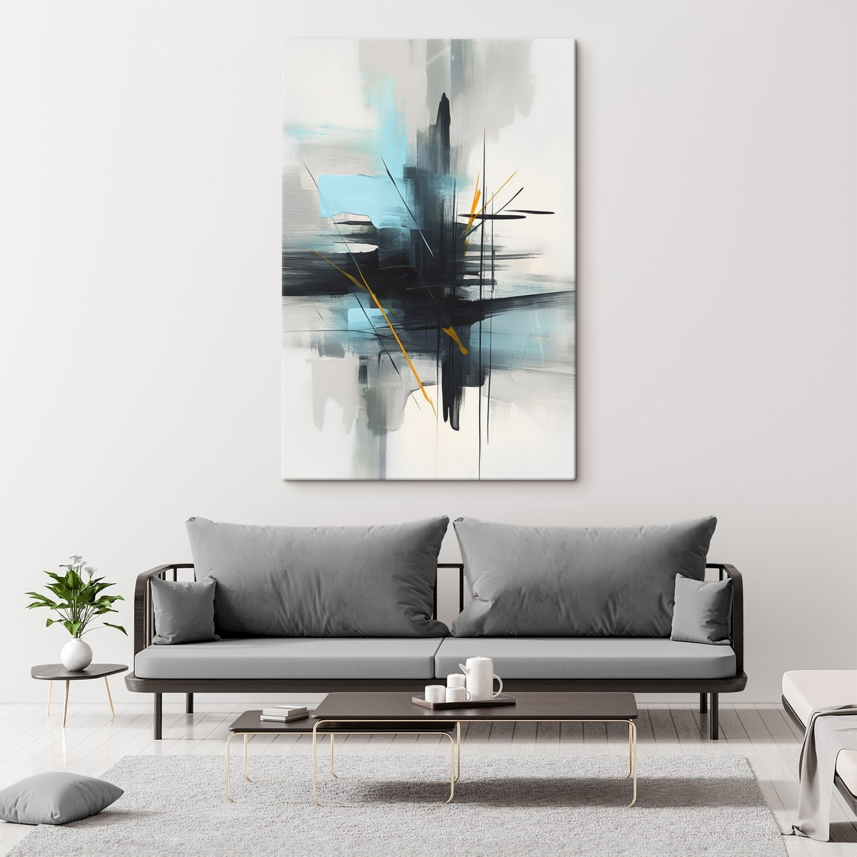 Abstractie met imitatie van spatten en penseelstreken — interieur 3
