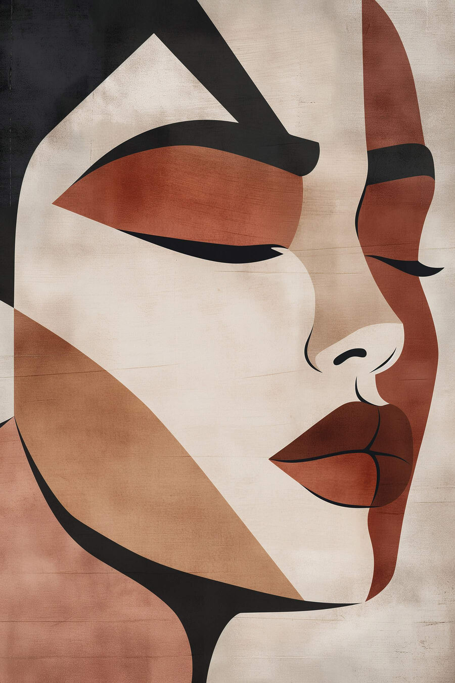 Elegant portret met abstracte kenmerken — volledig ontwerp