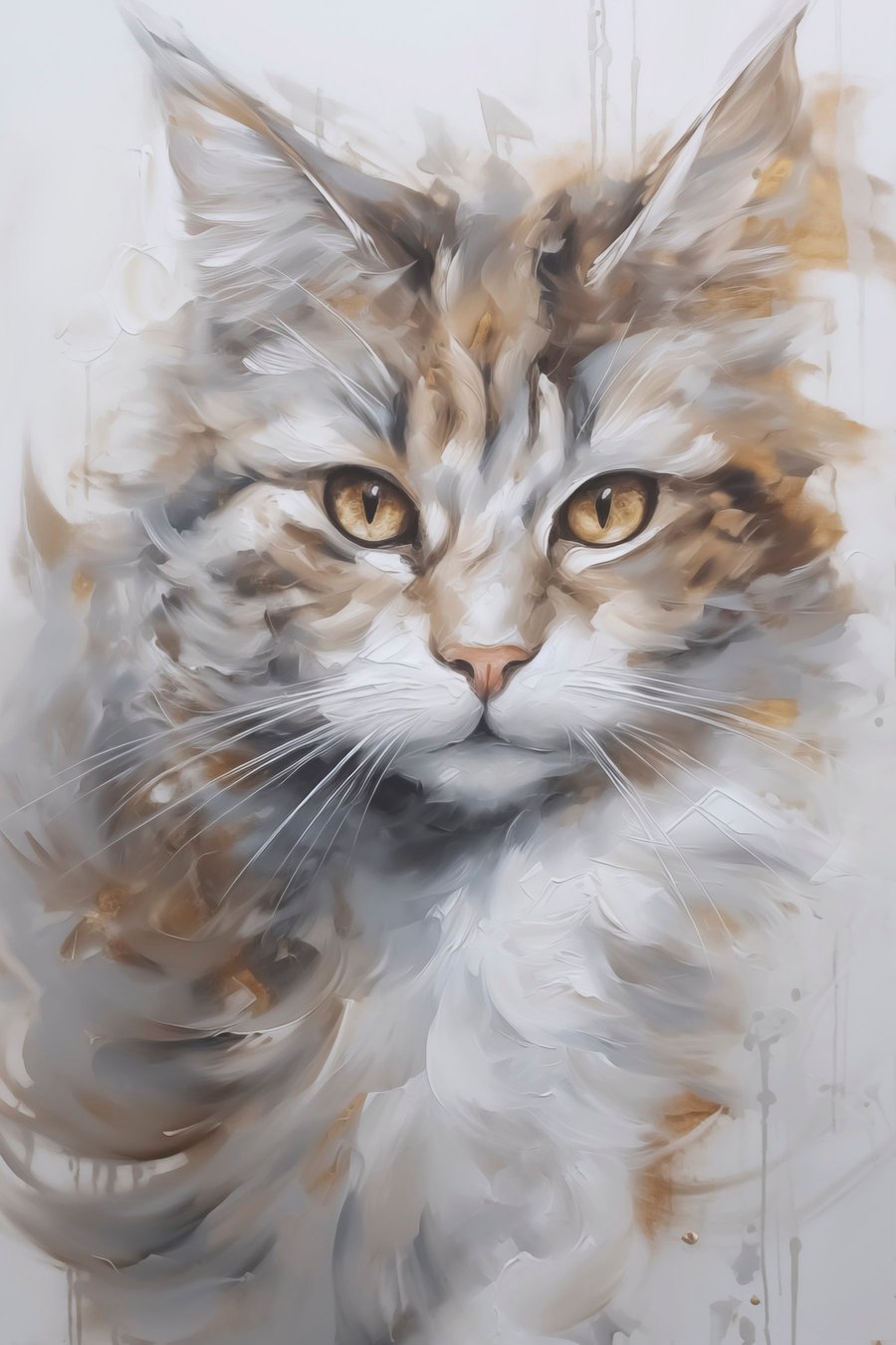 Kat imitatie schilderij — volledig ontwerp