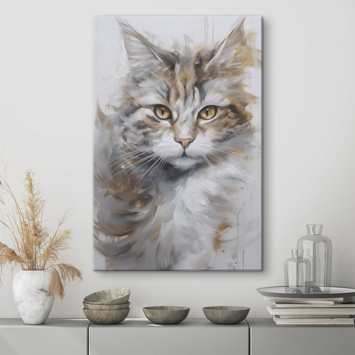 Kat imitatie schilderij — interieur 1