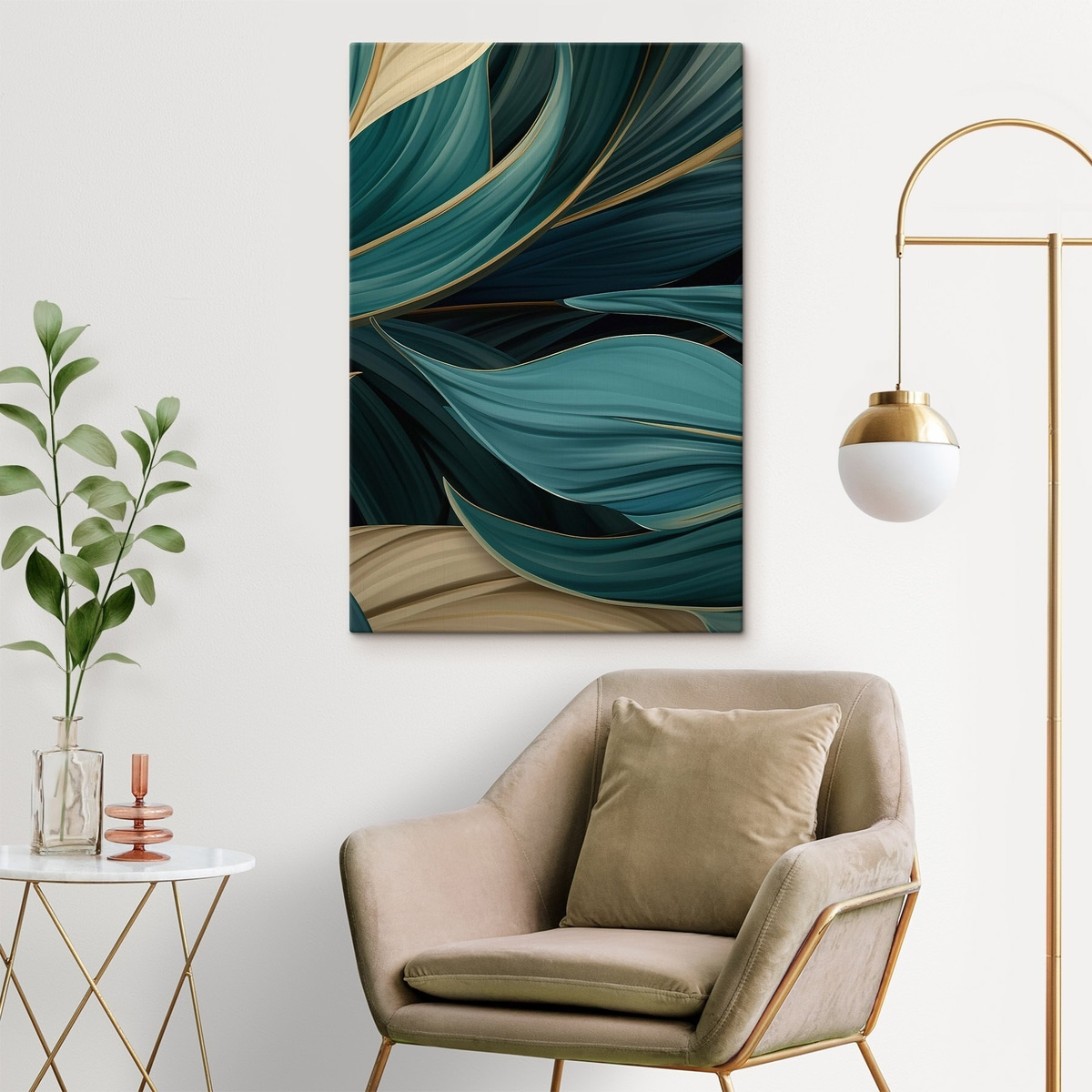 Groene abstracte bladeren — interieur 1