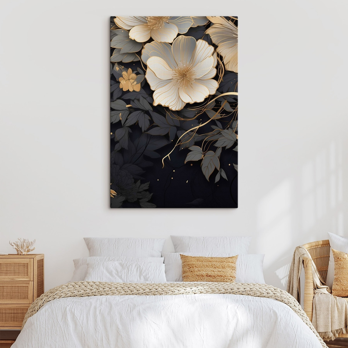 Abstracte bloemen op een donkere achtergrond — interieur 2