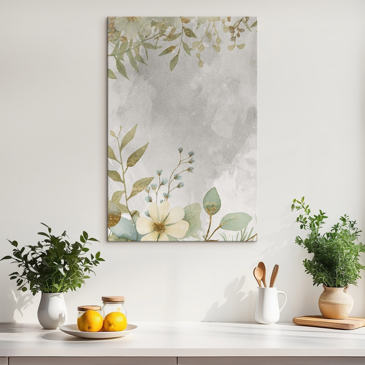 Delicate planten op een lichte achtergrond — interieur 1