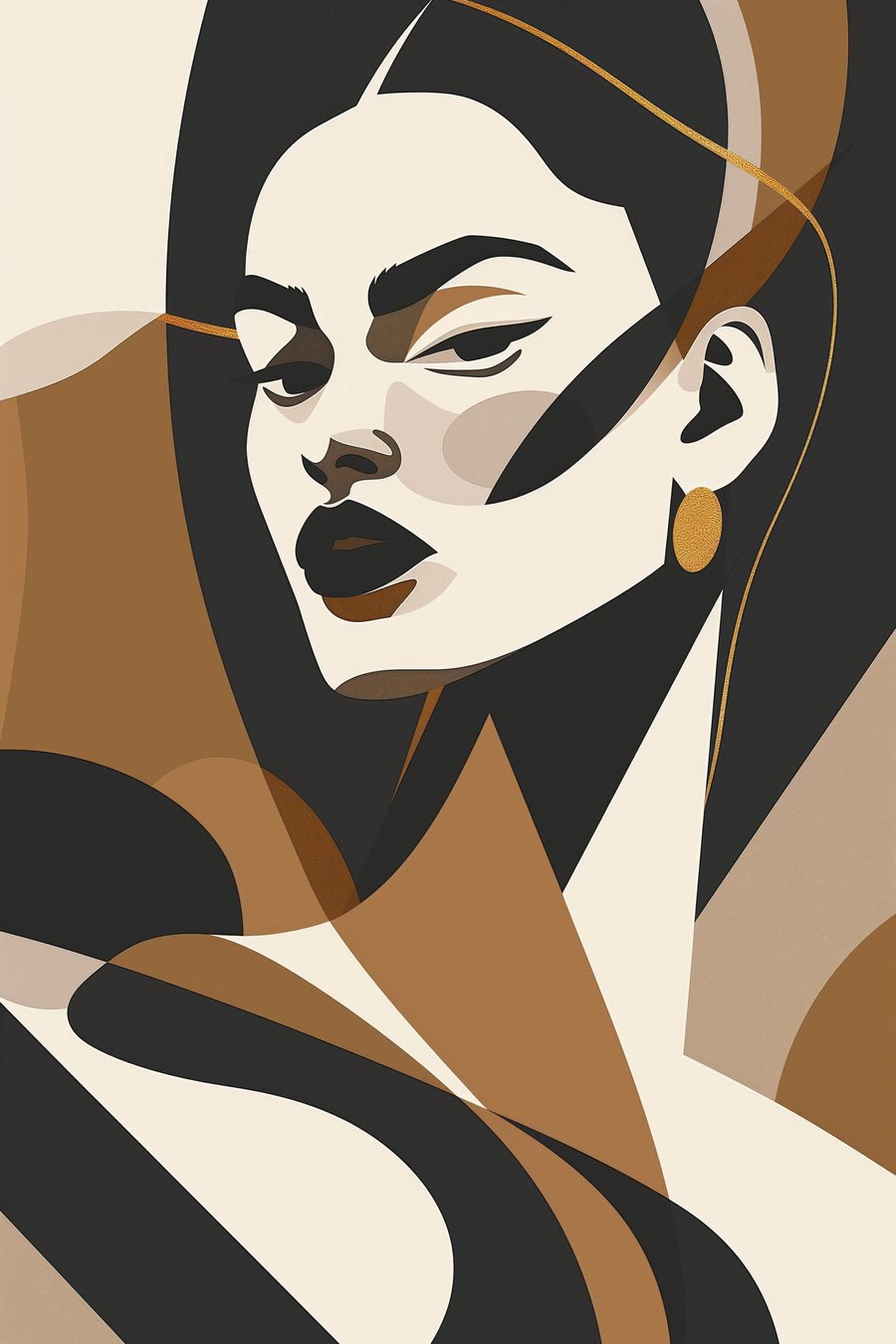 Abstract portret van een vrouw — volledig ontwerp