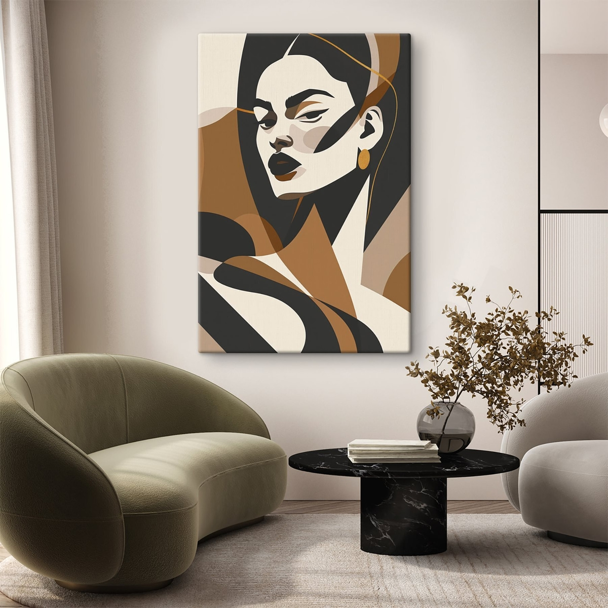 Abstract portret van een vrouw — interieur 2