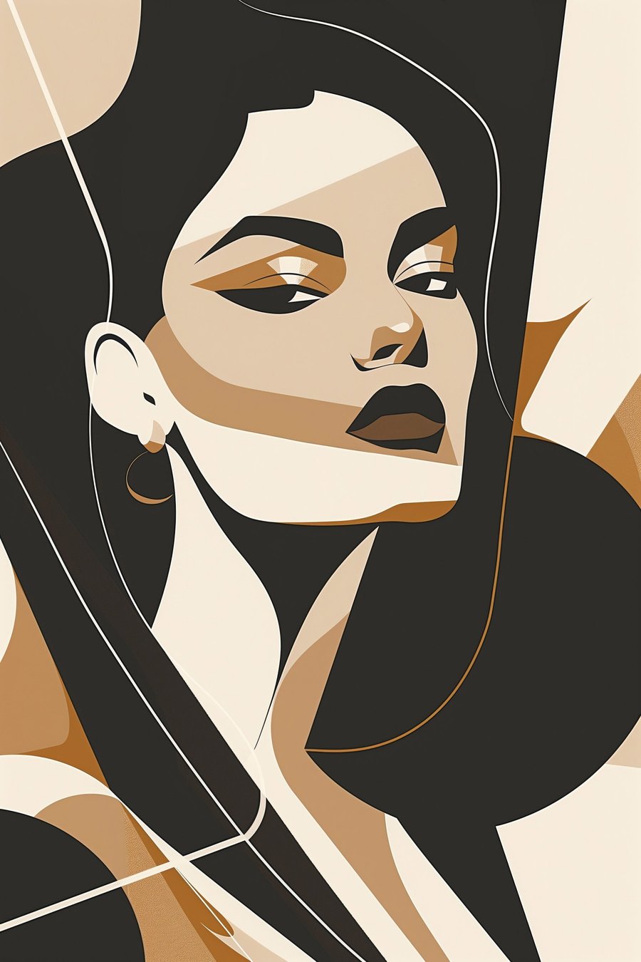 Abstract portret van een vrouw — volledig ontwerp