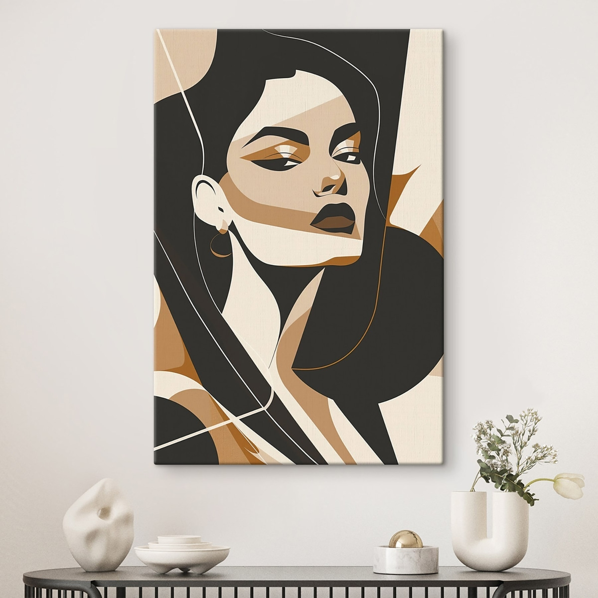 Abstract portret van een vrouw — interieur 1