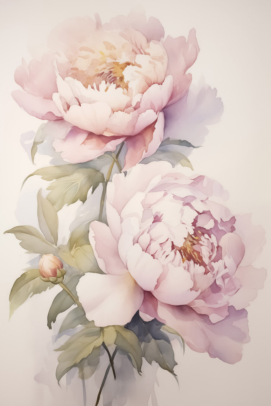 Schilderij van roze bloemen — volledig ontwerp
