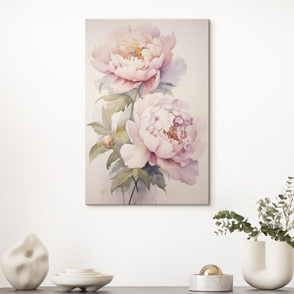 Schilderij van roze bloemen — interieur 2