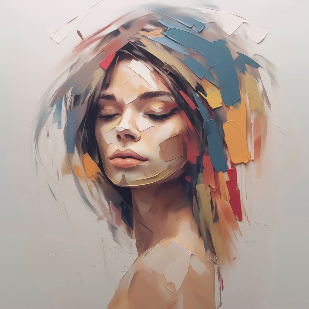 Abstract portret van een vrouw — volledig ontwerp