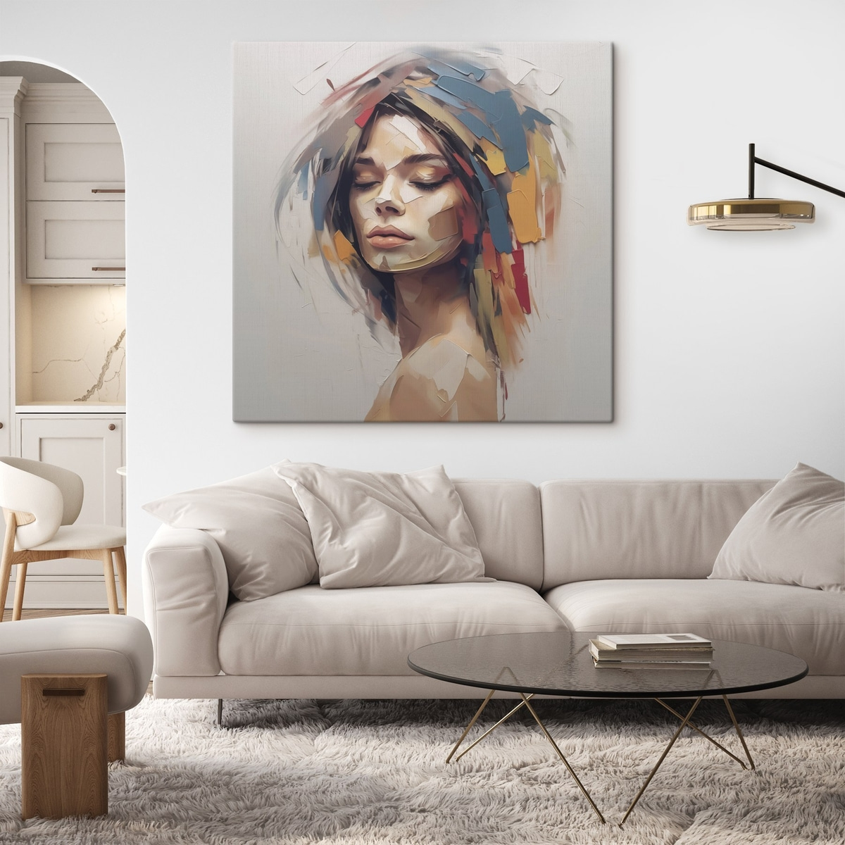 Abstract portret van een vrouw — interieur 1