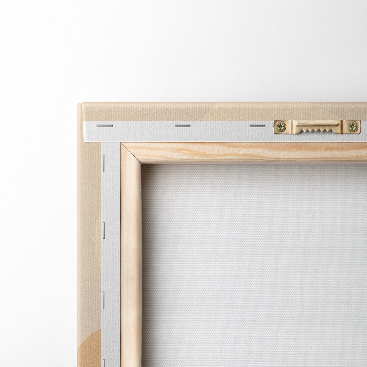 Abstracte bloemen in een warm beige kleurenpalet in minimalistische stijl — achterkant