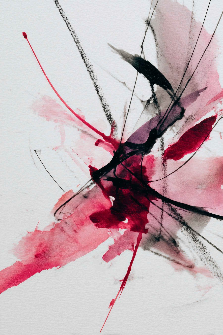 Moderne compositie van lijnen en vlekken in aquarelstijl — volledig ontwerp
