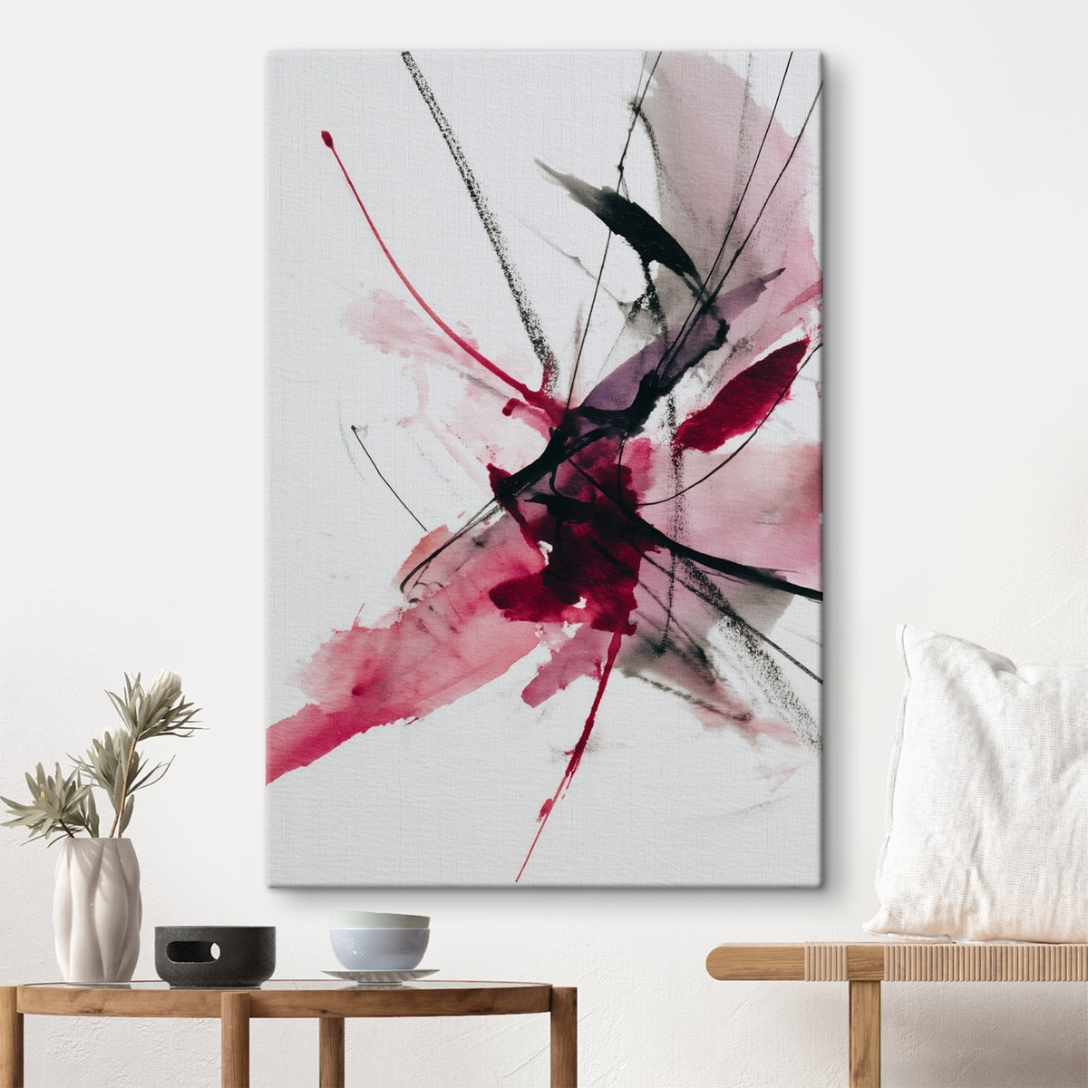 Moderne compositie van lijnen en vlekken in aquarelstijl — interieur 1