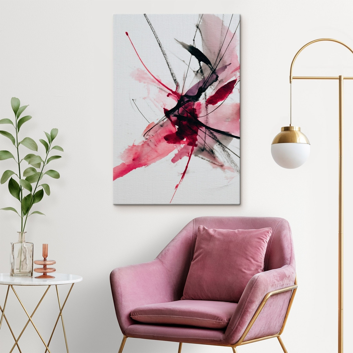 Moderne compositie van lijnen en vlekken in aquarelstijl — interieur 2