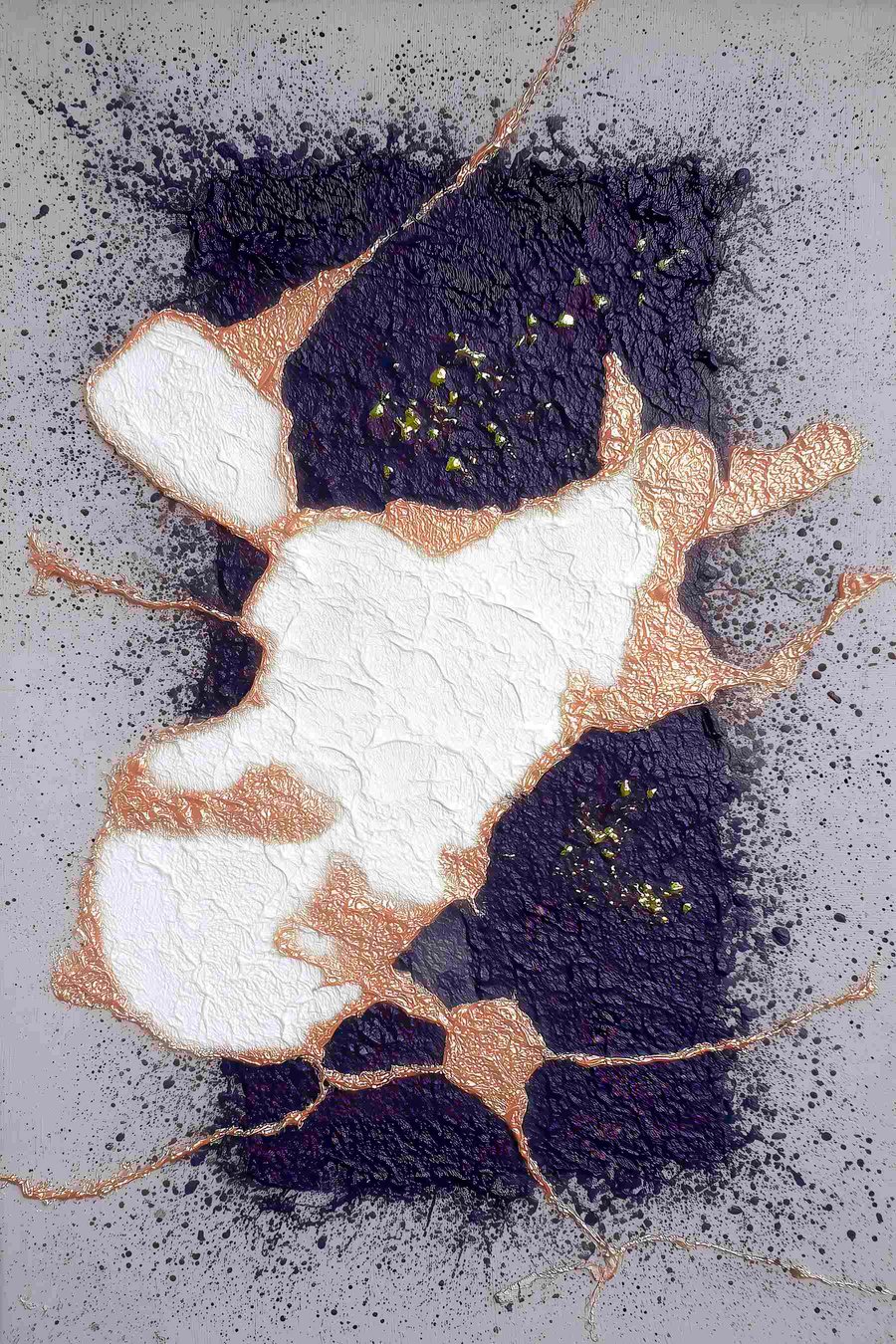 Abstract in paarse en beige tinten met een volumetrisch textuureffect — volledig ontwerp