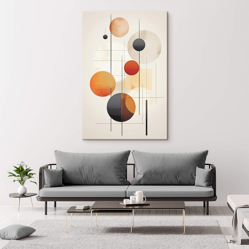 Kunstwerk met cirkels en lijnen — interieur 2