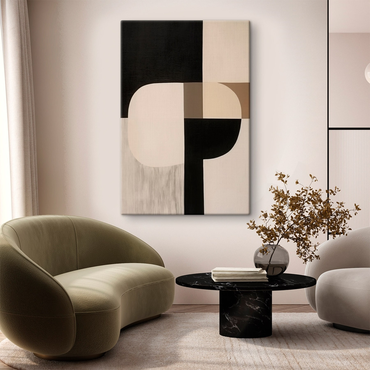 Monochrome geometrische abstractie — interieur 2